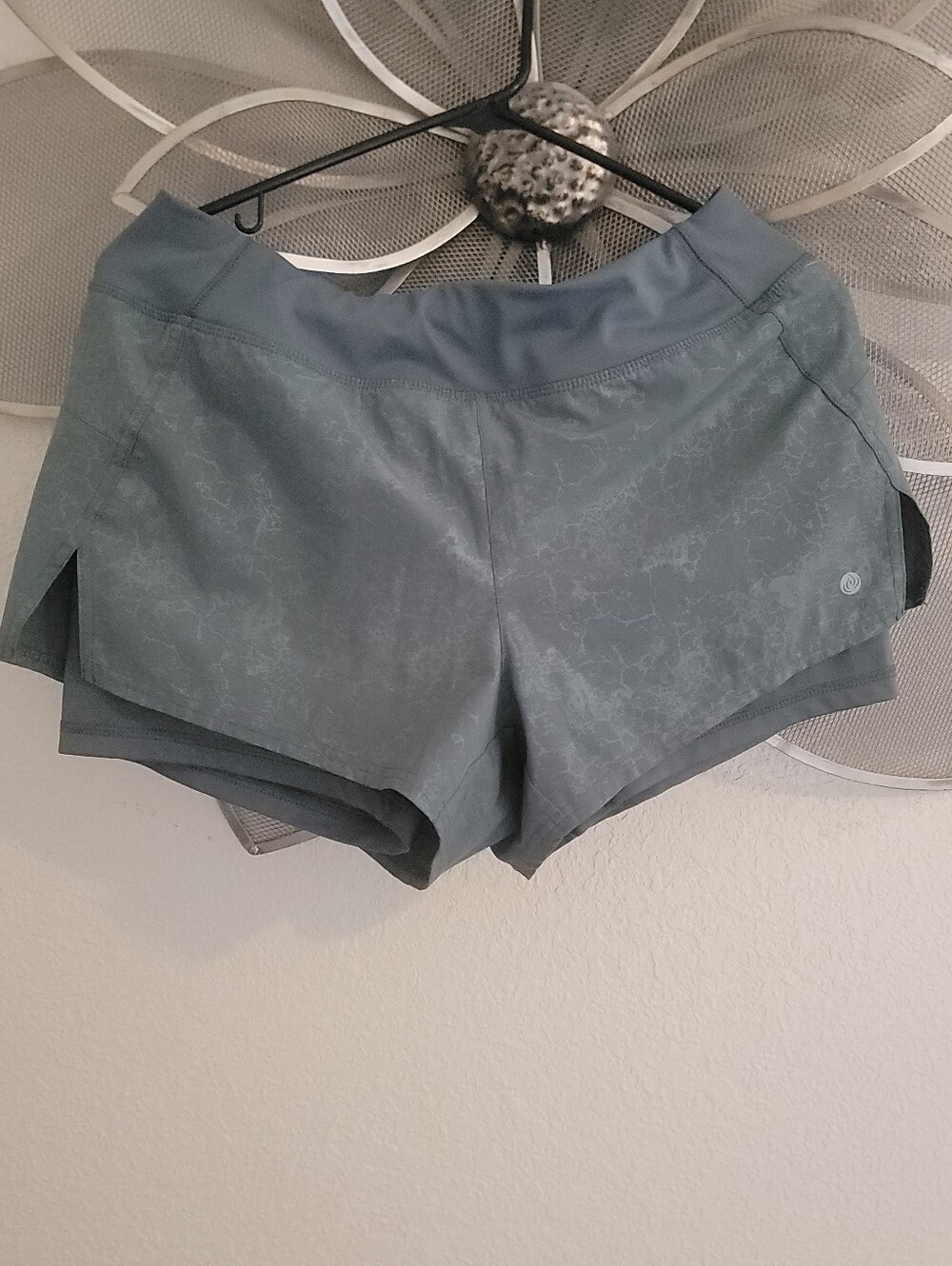 Apana Olive Athletic Shorts with Subtle Marble